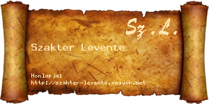 Szakter Levente névjegykártya