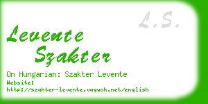 levente szakter business card